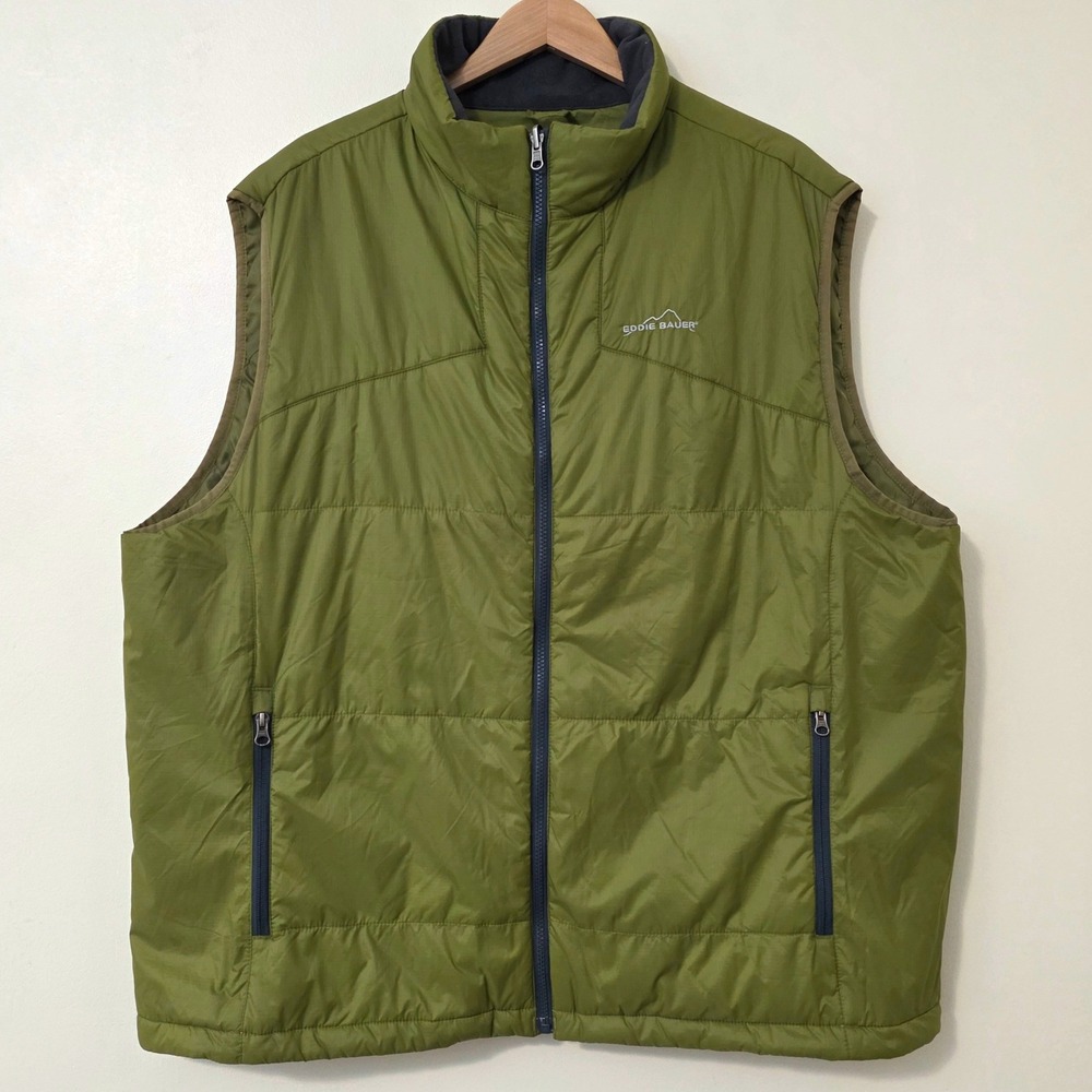 Eddie Bauer Primaloft Puffer Vest Sz XXL Tall Quilted Down Alternative Outdoor